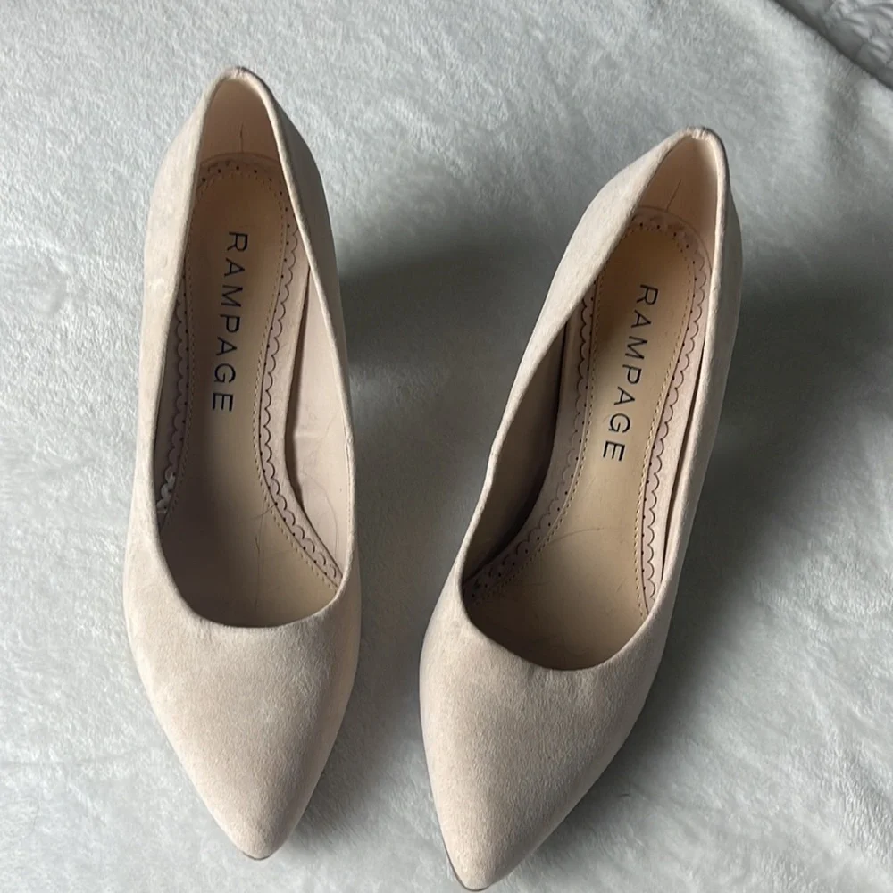 Cream Suede Rampage Heels - Picture 2 of 6